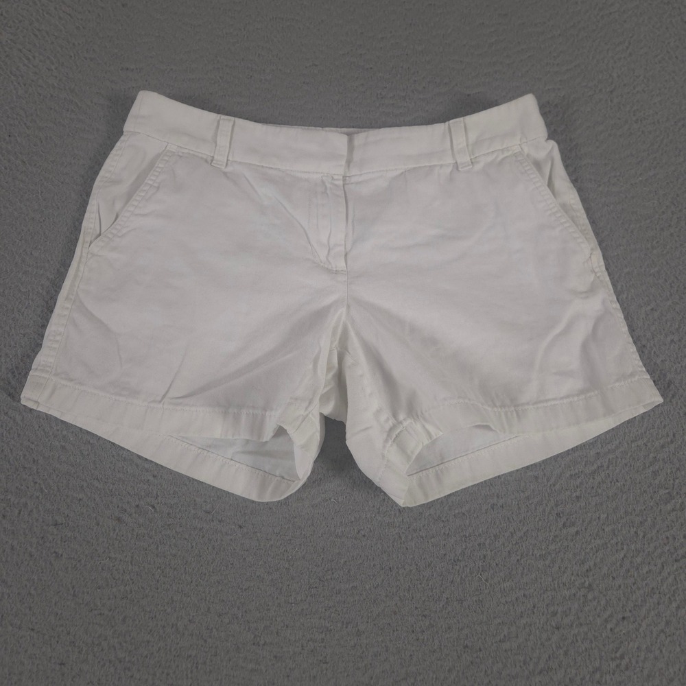 J.Crew Shorts Womens 8 White 5" Classic Chino Cotton Pockets Summer Staple Beach
